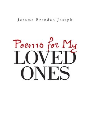 cover image of Poems for My Loved Ones